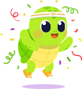 Celebrating tortoise mascot