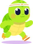 Running tortoise mascot